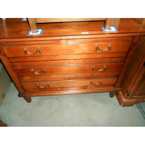 449 - A mahogany effect chest of drawers (receipt in drawer, cost Â£359 in 1997) height 80cm, width 105cm ... 