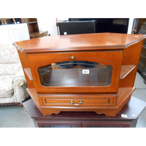 461 - A tv cabinet with drawer, height 54.5cm, width at widest 98cm approx.