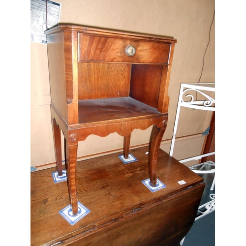 470 - A mahogany cross banded side table, height 68cm, width 43cm approx.