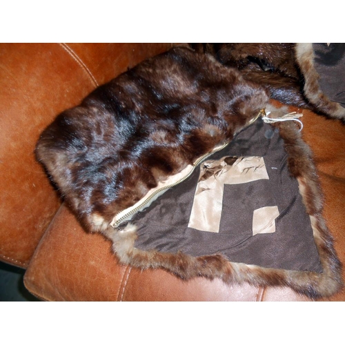 506 - A Revillon Freres London, Paris, New York fur stole and matching bag and 2 other stoles