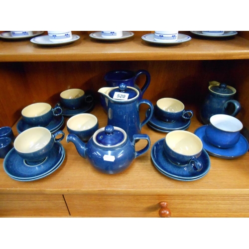 520 - A quantity of Denby dinnerware and other dinner ware, also includes 11 piece Hornsea coffee set (mis... 