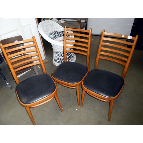 532 - 3 ladderback chairs