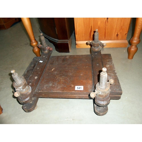 541 - A vintage oak book press