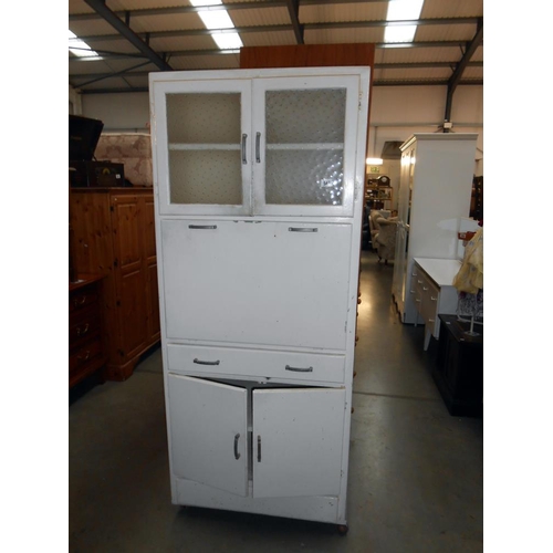 542 - A vintage painted kitchen unit. (78xm wide x 46cm deep x 183cm high)