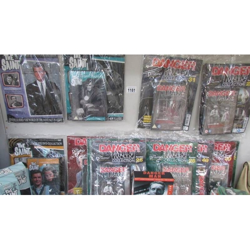 1181 - A large lot of Dangerman, The Saint and The Prisoner magazines, DVD's, videos etc., including The Av... 