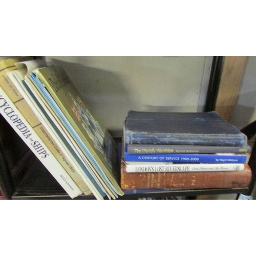 1201 - Four shelved of nautical related books (History, sailing handbooks, skills etc.,).