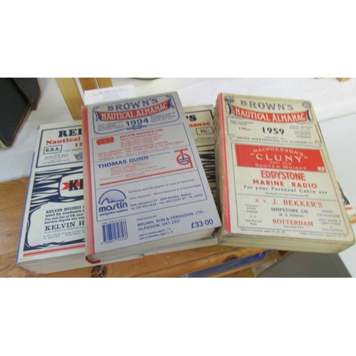 1214 - A large quantity of Reed's Nautical Almanac 1962-1994 and one from 1937 etc.,