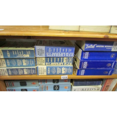 1214 - A large quantity of Reed's Nautical Almanac 1962-1994 and one from 1937 etc.,