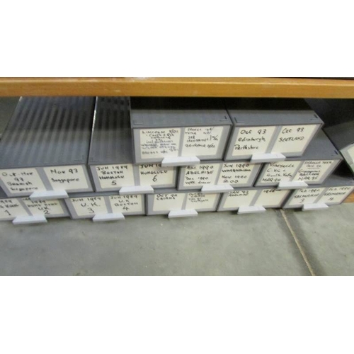 1217 - A large quantity of boxed slides , Norway, Singapore, Hong Kong, Honolulu, Cairns, Edinburgh, Lincol... 