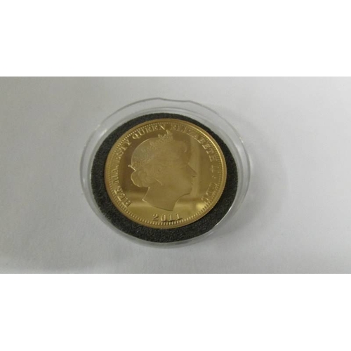 2132 - A William and Catherine 2011 gold double sovereign.