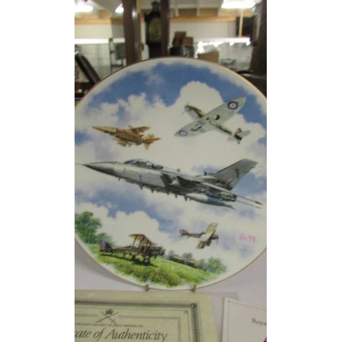 2148 - A Royal Doulton Royal Air Force 75 anniversary plate, 980/14700 with certificate.