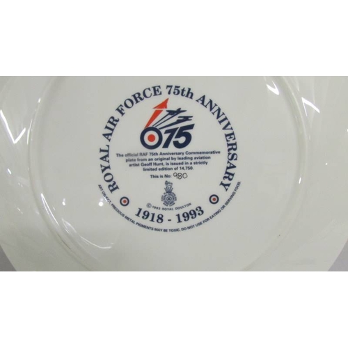 2148 - A Royal Doulton Royal Air Force 75 anniversary plate, 980/14700 with certificate.