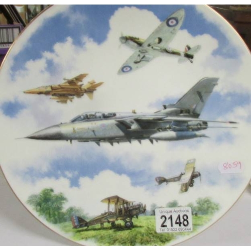 2148 - A Royal Doulton Royal Air Force 75 anniversary plate, 980/14700 with certificate.