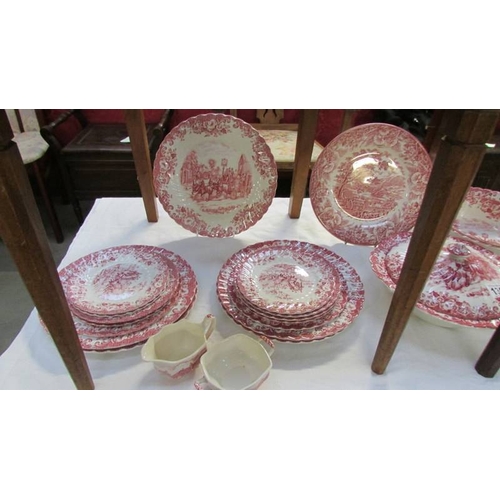 1361 - Approximately 26 pieces of Johnson Bros., pink and white dinner set.