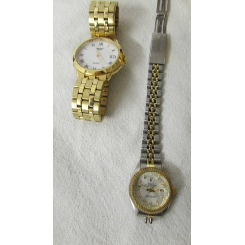 2228 - A mixed lot of old watches including ladies Rolex with damaged strap.