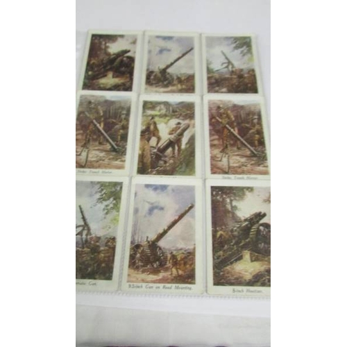 2279 - 27 Players Kings and Queens of England cigarette cards circa 1935, 12 Players artillery in action, 1... 