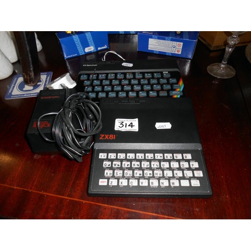 314 - A ZX Spectrum 48K with power supply & a ZX81