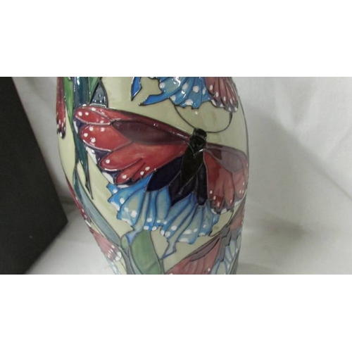 2286 - A Moorcroft large vase, 40 cm high, California Butterfly pattern, limited edition 11/30, signed by V... 