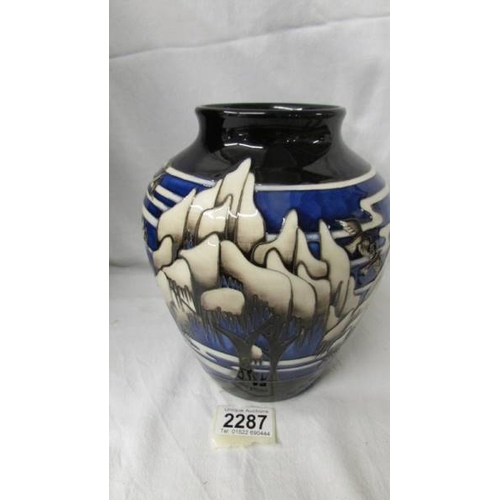 2287 - A Moorcroft vase, 21 cm high, Weeping Willow pattern, limited edition 26/50, designed by Helen Dale,... 