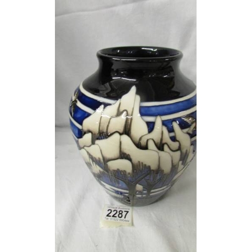 2287 - A Moorcroft vase, 21 cm high, Weeping Willow pattern, limited edition 26/50, designed by Helen Dale,... 