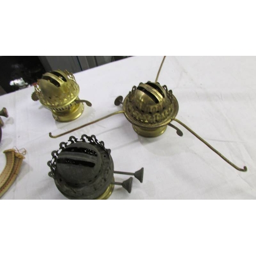 2326 - 6 brass oil lamp burners including 3 with galleries.