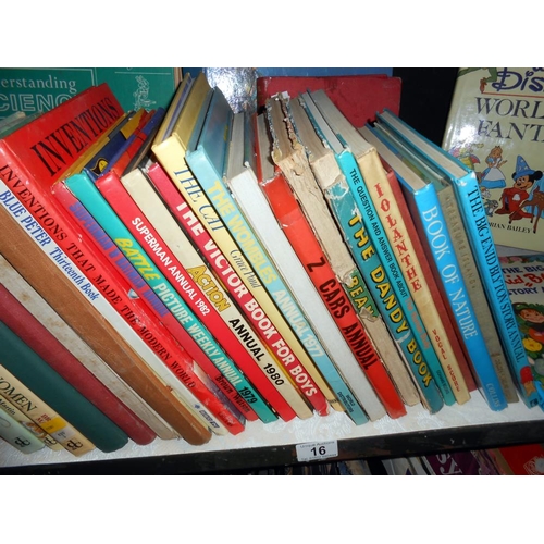 16 - A quantity of vintage childrens books etc Including Enid Blyton, Superman 82, Victor book for boys e... 