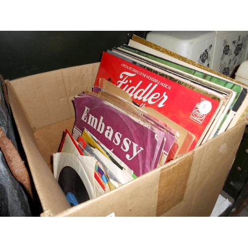 17 - A quantity of 78's records including classics, Fiddler on the roof and 45's including Elvis, Gene Pi... 