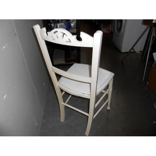 2 - A vintage white painted kitchen chair