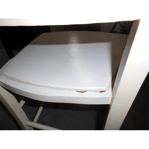 2 - A vintage white painted kitchen chair