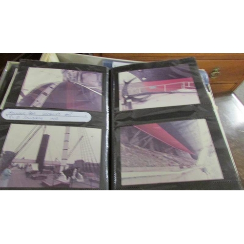 2409 - 3 photo albums of civil and warship photographs and some postcards.