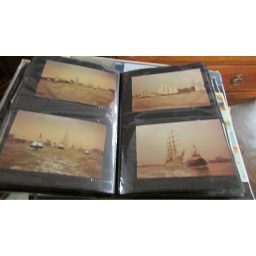 2409 - 3 photo albums of civil and warship photographs and some postcards.