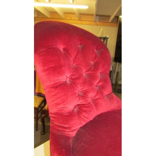 2420 - A Deep buttoned nursing chair.