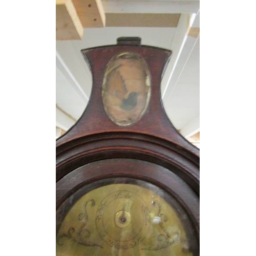 2426 - A good Victorian brass faced Grandfather clock marked Bennett, complete with weights and pendulum.