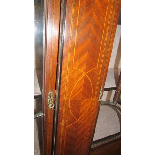 2449 - An Edwardian mahogany inlaid display cabinet.