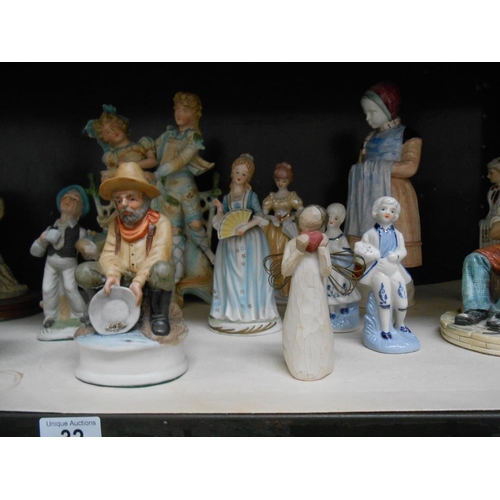 32 - A large Victorian bisque figure group a/f, and a good lot of other figures, toymaker has slight chip... 