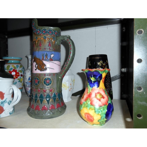 51 - A quantity of various vases & jugs, large Austrian jug handle A/F