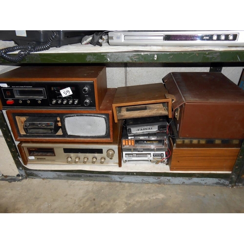 59 - A large selection of electrical goods, Hi-Fi's, Viglen computer, dvd players, 8 track players with s... 