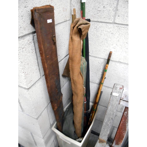 82 - A quantity of vintage fishing rods etc.a/f