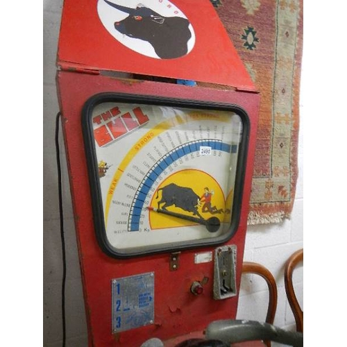 2490 - A rare old amusement machine ''The Bull'' in need of attention.