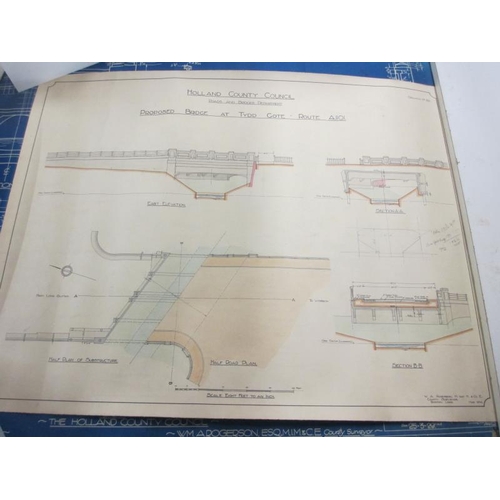 2410 - A large collection of rolled up design drawings for Lincolnshire bridges, mainly from 1920/30/40's b... 