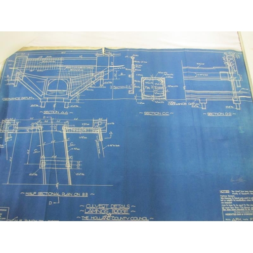 2410 - A large collection of rolled up design drawings for Lincolnshire bridges, mainly from 1920/30/40's b... 