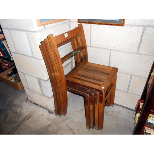 103 - 4 vintage Fisher stacking school chairs