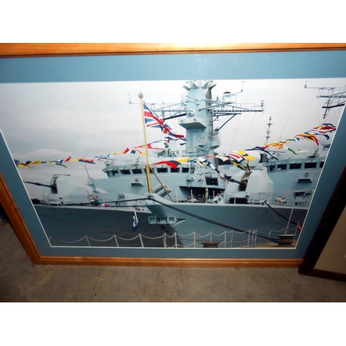 119 - A framed and glazed print by Robert Taylor entitled 'South Atlantic Task Force' (76cm x 59cm) and a ... 