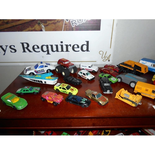 123 - 2 shelves of mixed diecast including Corgi, Matchbox, Hot Wheels etc.