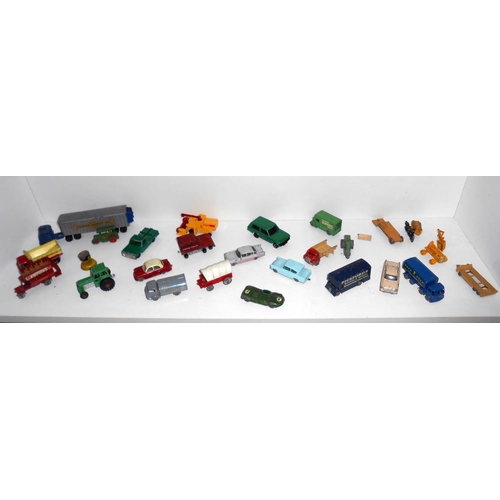 138 - 2 shelves of early Lesney/Matchbox and Dinky diecast