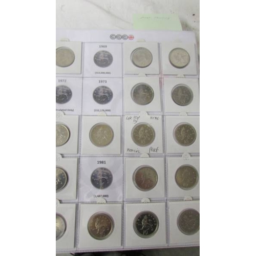 2150A - A coin collector's date run folder of UK decimal coins, 1972 - 2018.  (2 pages missing).