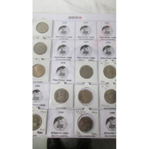 2150A - A coin collector's date run folder of UK decimal coins, 1972 - 2018.  (2 pages missing).