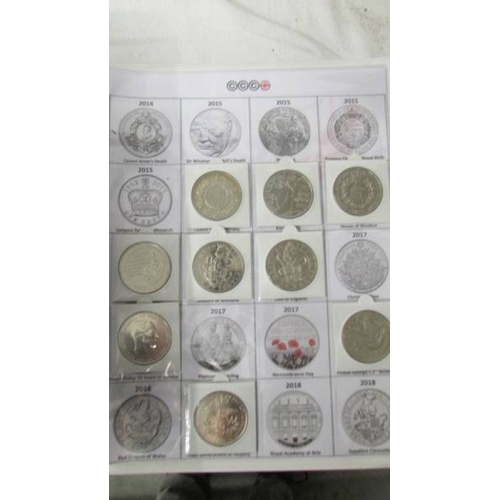 2150A - A coin collector's date run folder of UK decimal coins, 1972 - 2018.  (2 pages missing).