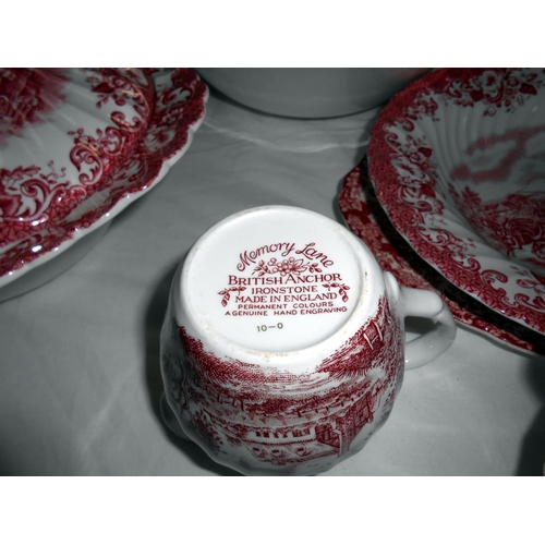 1361 - Approximately 26 pieces of Johnson Bros., pink and white dinner set.