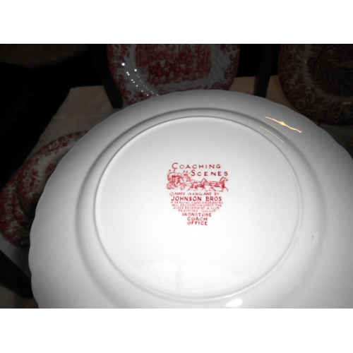 1361 - Approximately 26 pieces of Johnson Bros., pink and white dinner set.